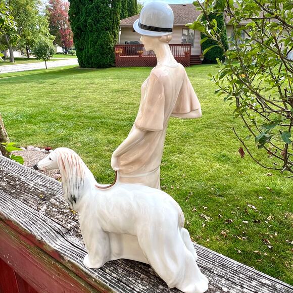 Vintage 1985 Royal Doulton Promenade HN3072 13" Figurine of Woman and Afghan Dog - Picture 11 of 12